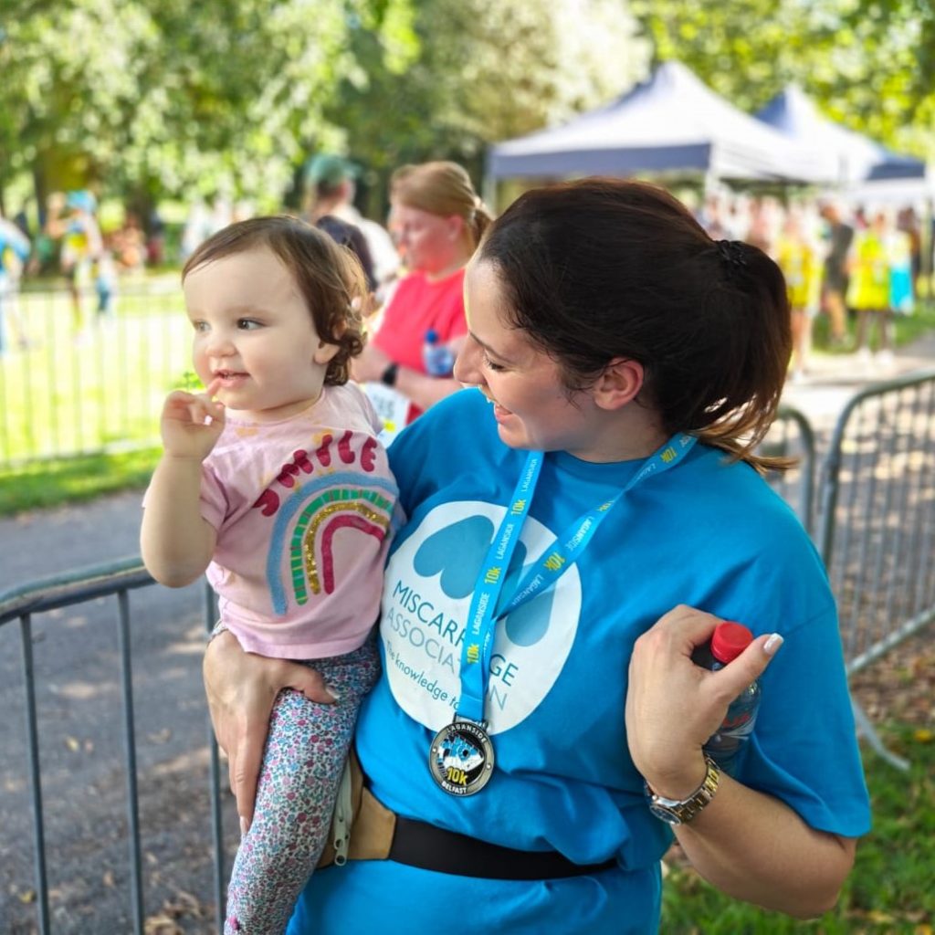 Emma ran the Langanside 10k in memory of her two losses