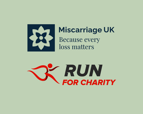 Run for charity logo and Miscarriage UK logo